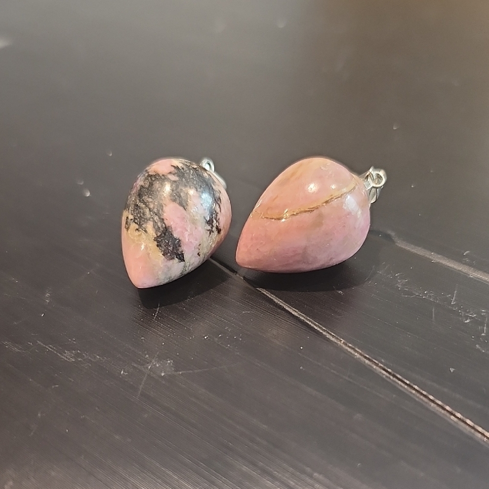 Elegant Pink Stone Earrings